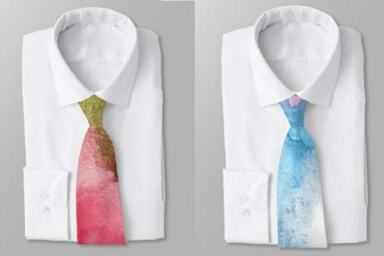 watercolor print neckties for groomsmen